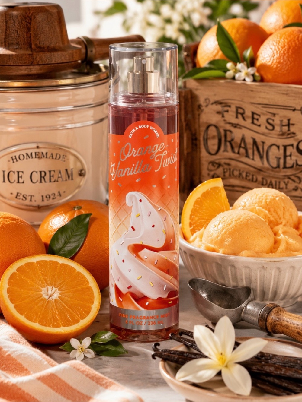 Bath & Body Works Orange Vanilla Twist Fine Fragrance Mist 8 oz Retired💛